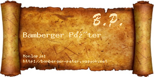 Bamberger Péter névjegykártya